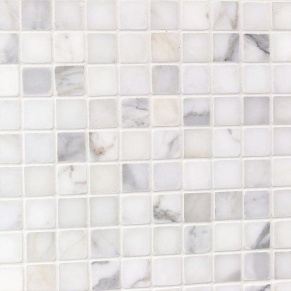 Calacatta | 1 sq. ft. Calacatta 3/4×3/4 Squares Polished Marble Mosaic Tile Small Squares Calacatta Calacatta