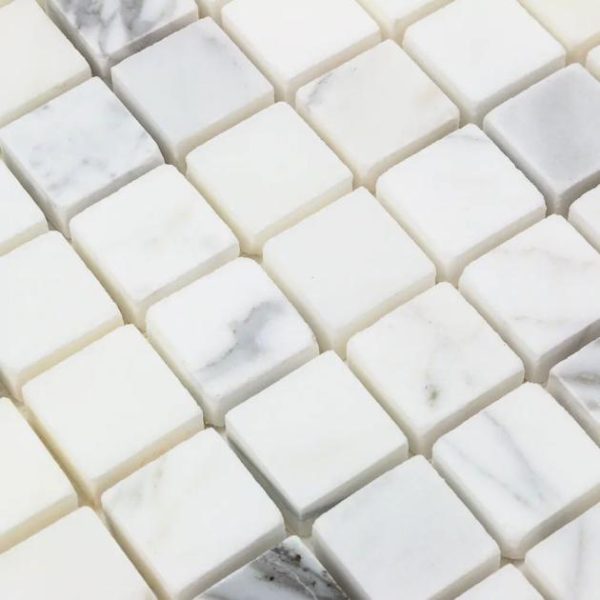 Calacatta | 1 sq. ft. Calacatta 3/4×3/4 Squares Polished Marble Mosaic Tile Small Squares Calacatta Calacatta