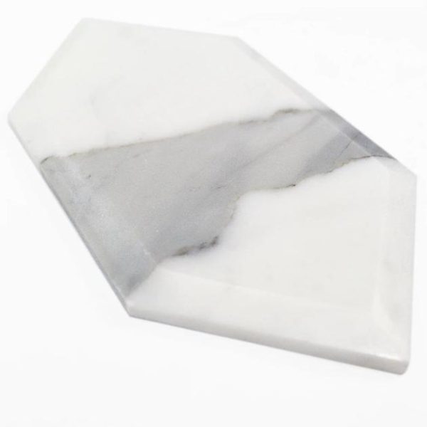 Calacatta | 1 sq. ft. Calacatta 8×4 Beveled Hexagon Polished Marble Tile 8X4 Calacatta 8X4