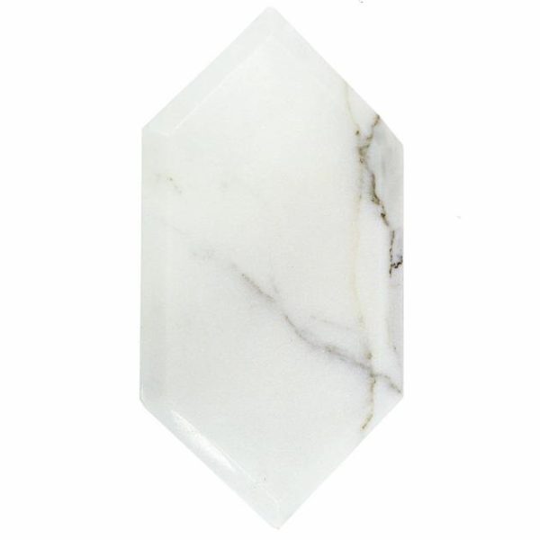 Calacatta | 1 sq. ft. Calacatta 8×4 Beveled Hexagon Polished Marble Tile 8X4 Calacatta 8X4