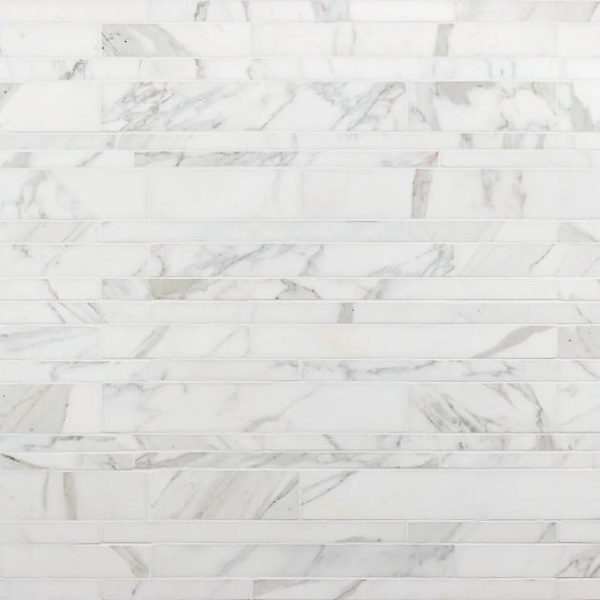 Calacatta | 1 sq. ft. Calacatta Tuscany Polished Marble Mosaic Tile Tuscany Calacatta Calacatta