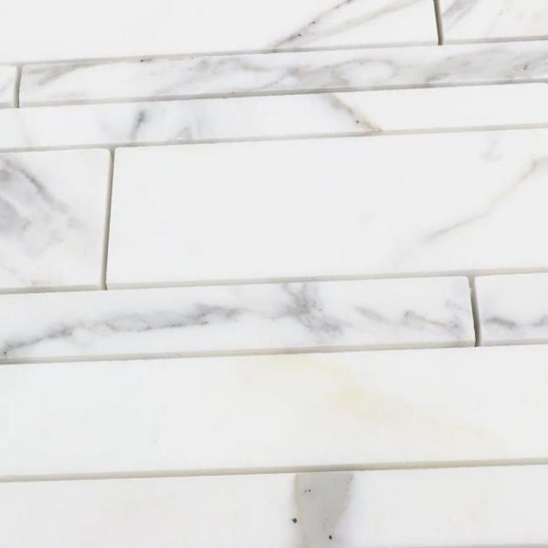 Calacatta | 1 sq. ft. Calacatta Tuscany Polished Marble Mosaic Tile Tuscany Calacatta Calacatta