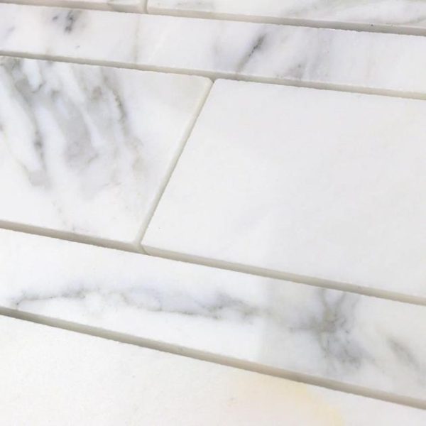 Calacatta | 1 sq. ft. Calacatta Tuscany Polished Marble Mosaic Tile Tuscany Calacatta Calacatta