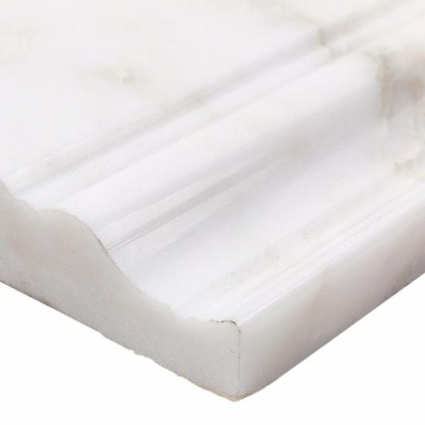 Calacatta | 1 sq. ft. Calacatta White 5×12 Marble Base Molding Liner Calacatta Calacatta