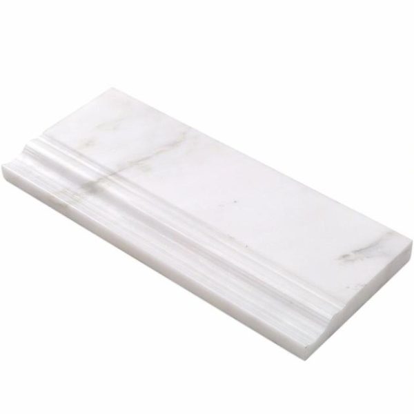 Calacatta | 1 sq. ft. Calacatta White 5×12 Marble Base Molding Liner Calacatta Calacatta