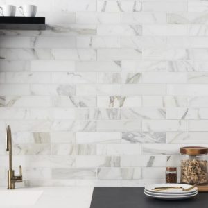 Calacatta | 1 sq. ft. Calacatta White Gold 2×8 Honed Marble Subway Tile 2X8 Gold Honed Calacatta 2X8 Gold Honed