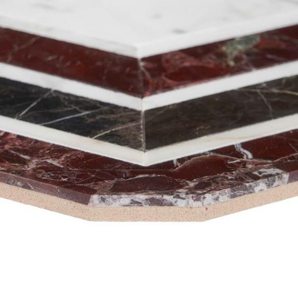 Calacatta | 1 sq. ft. Mezzo Bordeaux Red Polished Marble Mosaic Tile Bordeaux Polished Calacatta Bordeaux Polished