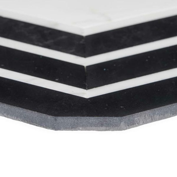 Calacatta | 1 sq. ft. Mezzo Brava Black & White Polished Marble Mosaic Tile Brava Polished Calacatta Brava Polished