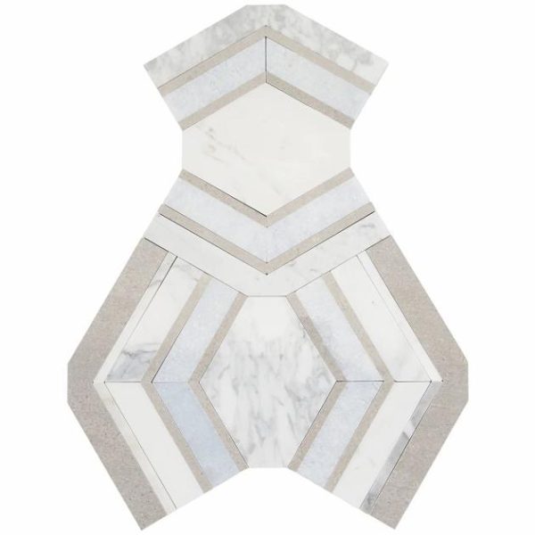 Calacatta | 1 sq. ft. Mezzo Dolce Beige Polished Marble Mosaic Tile Dolce Polished Calacatta Calacatta