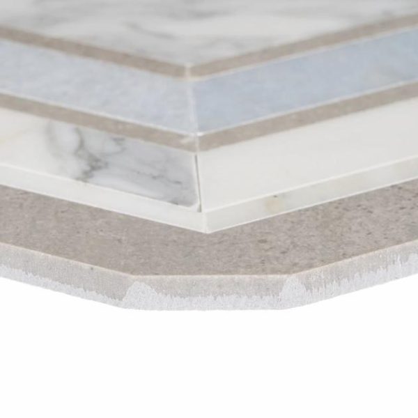 Calacatta | 1 sq. ft. Mezzo Dolce Beige Polished Marble Mosaic Tile Dolce Polished Calacatta Calacatta