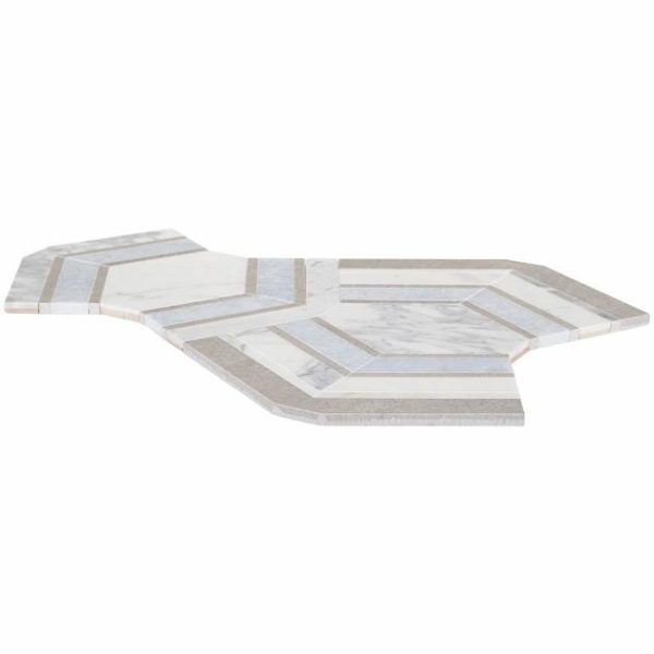 Calacatta | 1 sq. ft. Mezzo Dolce Beige Polished Marble Mosaic Tile Dolce Polished Calacatta Calacatta