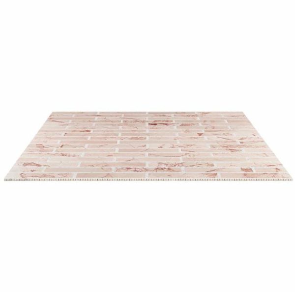 Calacatta | 1 sq. ft. New Palm Beach by Krista Watterworth Brick Pink 3×12″ Polished Marble Mosaic Pink Calacatta Calacatta