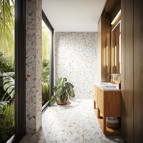 Calacatta | 1 sq. ft. Terrazzo Italy Sacra Calacatta White 24×24 Honed Terrazzo Tile Beige & Cream Calacatta Beige & Cream