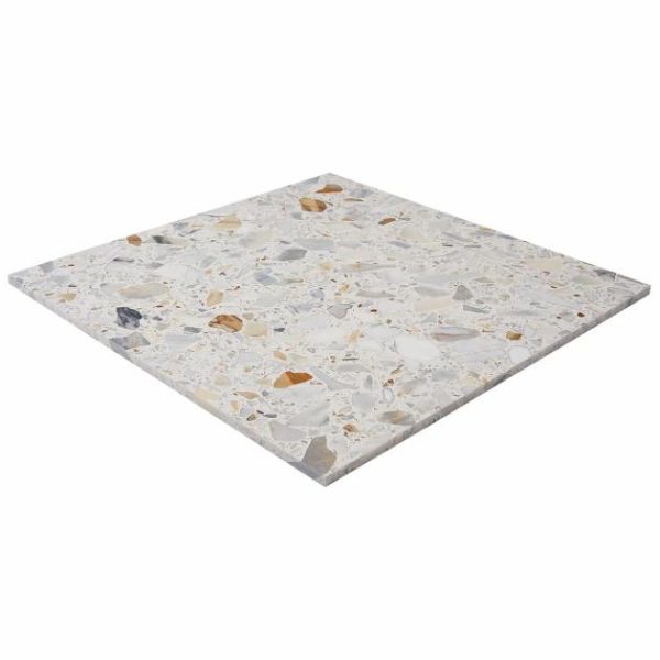 Calacatta | 1 sq. ft. Terrazzo Italy Sacra Calacatta White 24×24 Honed Terrazzo Tile Beige & Cream Calacatta Beige & Cream