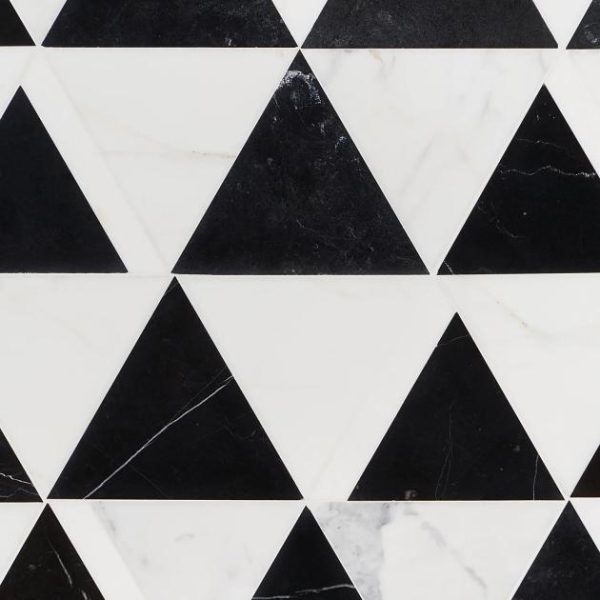 Calacatta | 1 sq. ft. Tres Gris Nero 6×7 Polished Marble Mosaic Tile Gris Nero Calacatta Calacatta