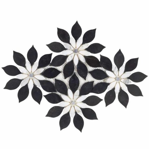 Calacatta | 1 sq. ft. Wildflower Calacatta and Black Jade Horizon Marble Polished Tile Black Horizon Calacatta Black Horizon