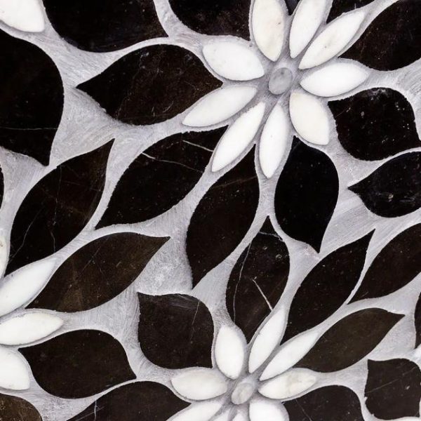 Calacatta | 1 sq. ft. Wildflower Calacatta and Black Jade Horizon Marble Polished Tile Black Horizon Calacatta Black Horizon