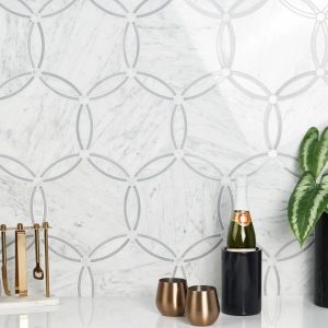 Carrara | 1 sq. ft. Celine Carrara White Polished Marble Mosaic Tile Carrara Carrara Carrara