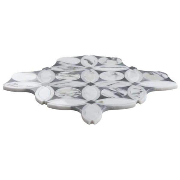 Carrara | 1 sq. ft. Highland Blossom Marble Polished Mosaic Tile Blossom Stone Blossom