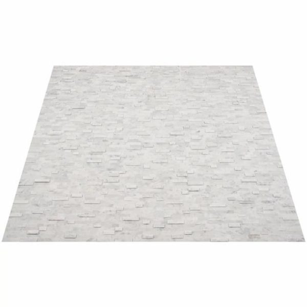 Carrara | 1 sq. ft. Mini Brick LPS White Peel & Stick Self Adhesive Polished Stone Mosaic Tile White Carrara Carrara