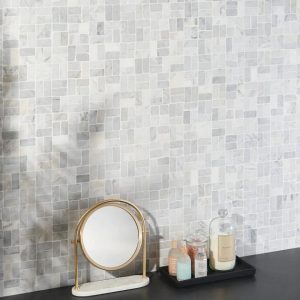 Carrara | 1 sq. ft. Nature Antique Carrara Marble Honed Mosaic Tile Carrara Carrara Carrara