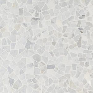 Carrara | 1 sq. ft. Nature Tumbled Carrara Marble Honed Mosaic Tile Carrara Carrara Carrara