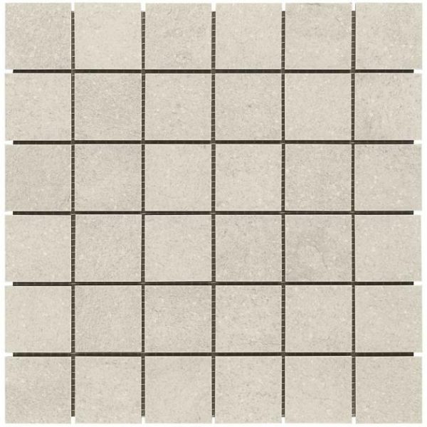 Commercial Floor | 1 sq. ft. Acadia Warm Linen White 2×2 Limestone Look Matte Porcelain Mosaic Tile Linen White Backsplash & Kitchen Backsplash & Kitchen