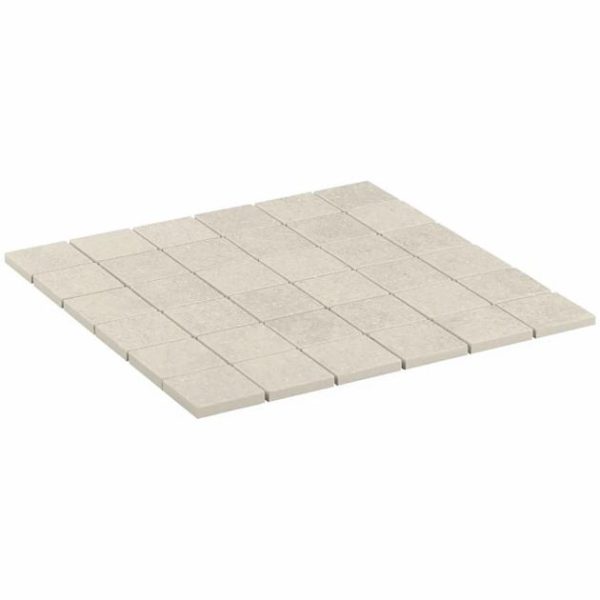 Commercial Floor | 1 sq. ft. Acadia Warm Linen White 2×2 Limestone Look Matte Porcelain Mosaic Tile Linen White Backsplash & Kitchen Backsplash & Kitchen