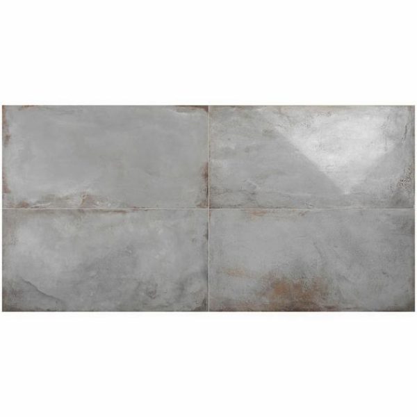 Commercial Floor | 1 sq. ft. Angela Harris Flatiron Gray 24×48 Semi-Polished Porcelain Tile Gray Semi-Polished Bathroom Bathroom