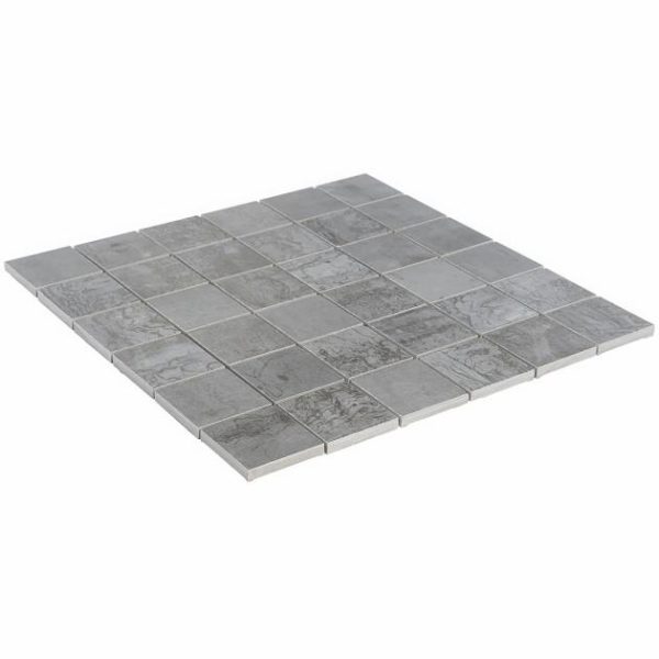 Commercial Floor | 1 sq. ft. Angela Harris Inspira Steel Gray 2×2 Matte Porcelain Mosaic Tile Steel Bathroom Bathroom