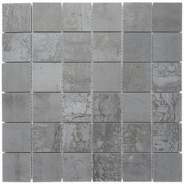 Commercial Floor | 1 sq. ft. Angela Harris Inspira Steel Gray 2×2 Matte Porcelain Mosaic Tile Steel Bathroom Bathroom