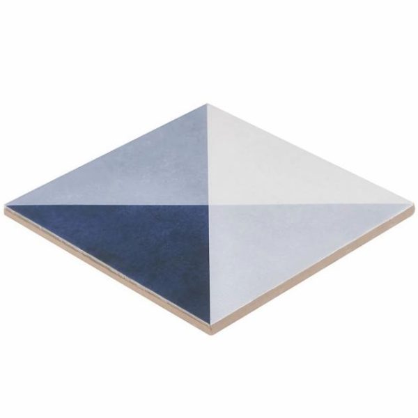 Commercial Floor | 1 sq. ft. Art Geo Cement Deco Blue 8×8 Matte Porcelain Tile: Pattern 2 Deco Navy Bathroom Bathroom