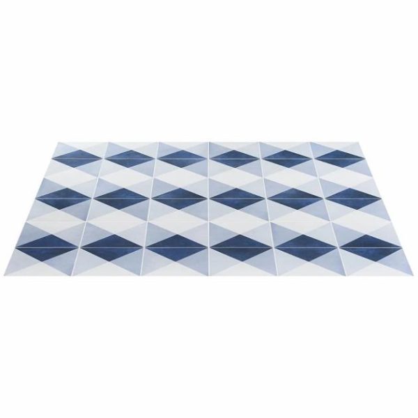 Commercial Floor | 1 sq. ft. Art Geo Cement Deco Blue 8×8 Matte Porcelain Tile: Pattern 3 Deco Navy Commercial Floor Commercial Floor