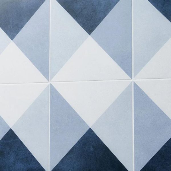 Commercial Floor | 1 sq. ft. Art Geo Cement Deco Blue 8×8 Matte Porcelain Tile: Pattern 3 Deco Navy Commercial Floor Commercial Floor