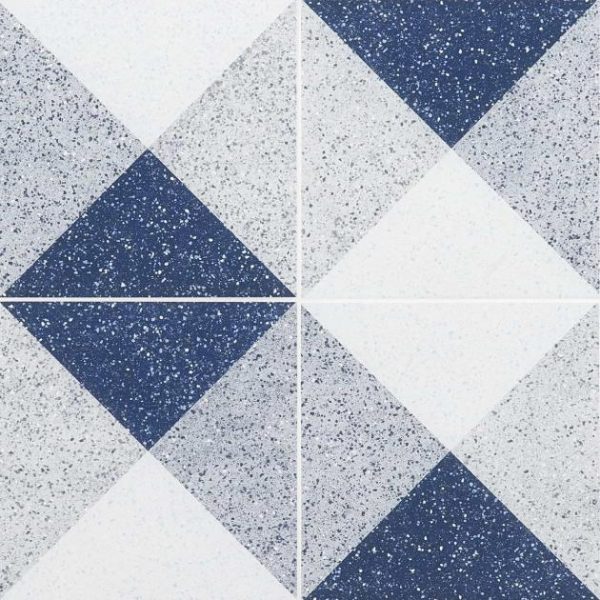 Commercial Floor | 1 sq. ft. Art Geo Terrazzo Deco Blue 8×8 Matte Porcelain Tile: Pattern 2 Terrazzo Deco Navy Commercial Floor Commercial Floor