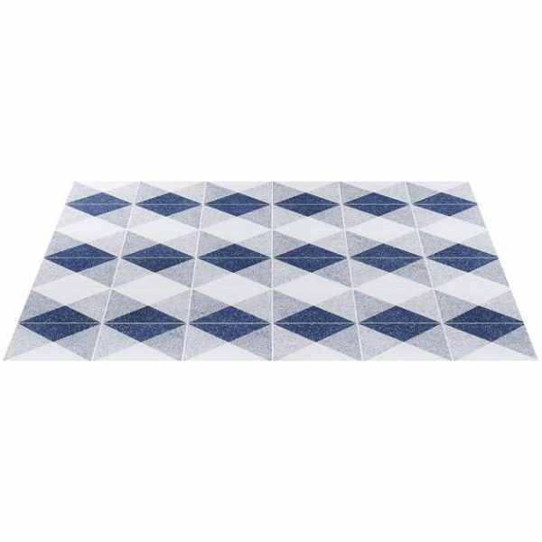 Commercial Floor | 1 sq. ft. Art Geo Terrazzo Deco Blue 8×8 Matte Porcelain Tile: Pattern 3 Deco Navy Commercial Floor Commercial Floor