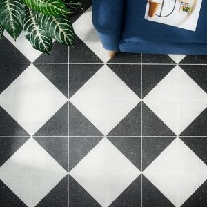 Commercial Floor | 1 sq. ft. Art Geo Terrazzo Dos Charcoal Gray 8×8 Matte Porcelain Tile: Pattern 2 Terrazzo Dos Charcoal Commercial Floor Commercial Floor