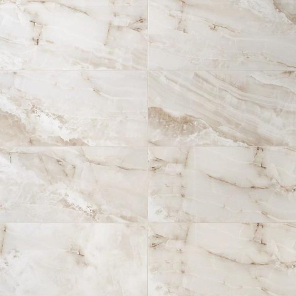 Commercial Floor | 1 sq. ft. Basic Marble Onyx Aurelia Beige 12×24 Polished Porcelain Tile Beige Polished Bathroom Bathroom