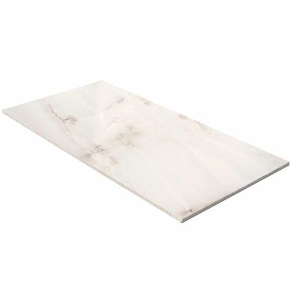 Commercial Floor | 1 sq. ft. Basic Marble Onyx Aurelia Beige 12×24 Polished Porcelain Tile Beige Polished Bathroom Bathroom