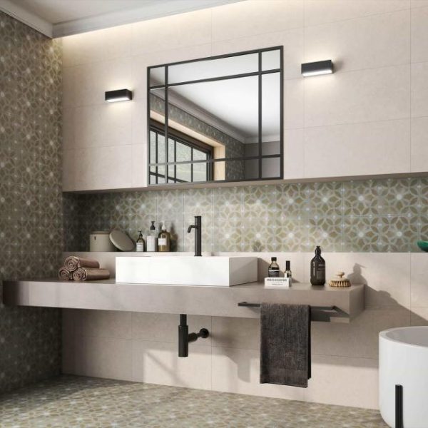 Commercial Floor | 1 sq. ft. Bella Louvre 9×9 Matte Porcelain Tile Louvre Bathroom Bathroom