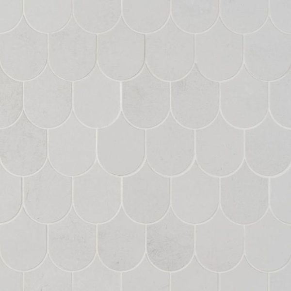 Commercial Floor | 1 sq. ft. Bond Palladium Light Gray Fishscale Plume Matte Porcelain Mosaic Tile Palladium Bathroom Bathroom