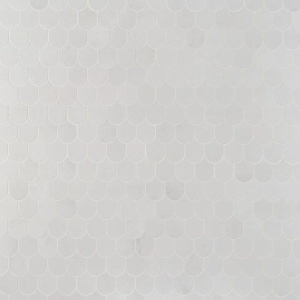 Commercial Floor | 1 sq. ft. Bond Palladium Light Gray Fishscale Plume Matte Porcelain Mosaic Tile Palladium Bathroom Bathroom