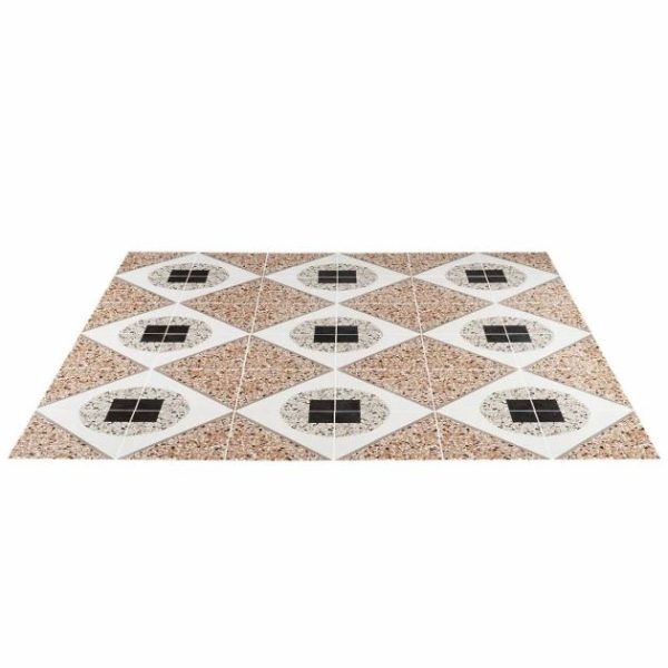 Commercial Floor | 1 sq. ft. Chips Deco Terracotta Multicolor 8×8 Terrazzo Look Matte Porcelain Tile Deco Terracotta Bathroom Bathroom