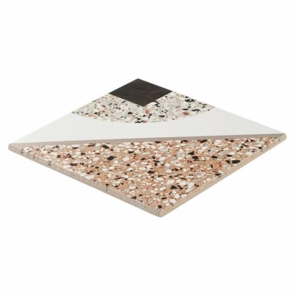 Commercial Floor | 1 sq. ft. Chips Deco Terracotta Multicolor 8×8 Terrazzo Look Matte Porcelain Tile Deco Terracotta Bathroom Bathroom