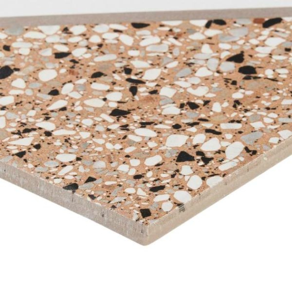 Commercial Floor | 1 sq. ft. Chips Deco Terracotta Multicolor 8×8 Terrazzo Look Matte Porcelain Tile Deco Terracotta Bathroom Bathroom