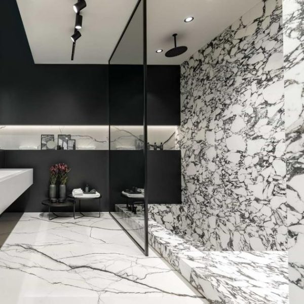 Commercial Floor | 1 sq. ft. Drama Pebble 24×48 Polished Porcelain Tile Pebble Bathroom Bathroom