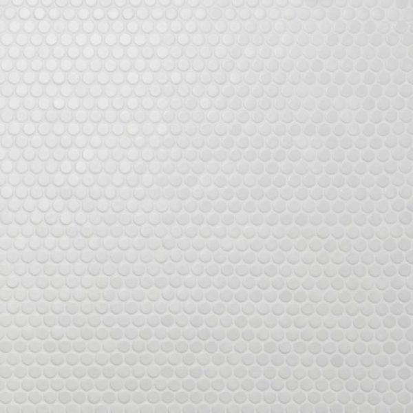 Commercial Floor | 1 sq. ft. Eden White 1″ Penny Round Matte Porcelain Mosaic Matte White Bathroom Bathroom