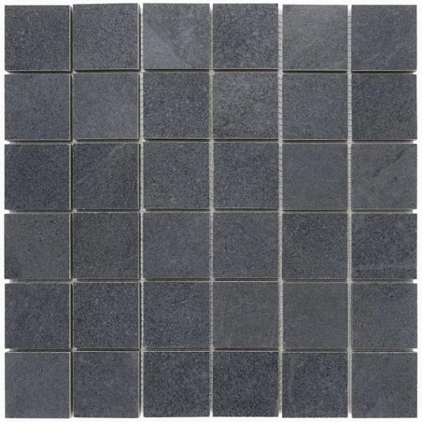 Commercial Floor | 1 sq. ft. Fordham Nero 2×2 Matte Black Porcelain Mosaic Tile for Floor and Wall Nero Bathroom Bathroom