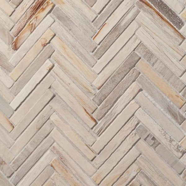 Commercial Floor | 1 sq. ft. Fossil Herringbone Petrified Stone Mosaic Herrinbone Backsplash & Kitchen Backsplash & Kitchen