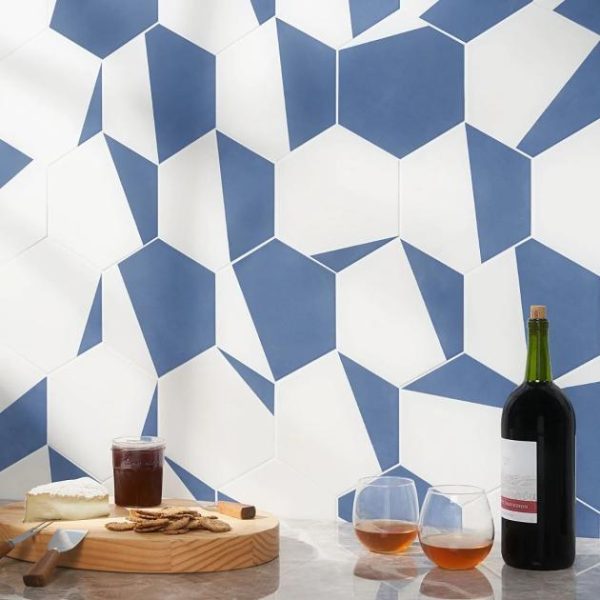 Commercial Floor | 1 sq. ft. HexArt Pop Azul 8″ Hexagon Matte Porcelain Tile Pop Azul 8 Bathroom Bathroom